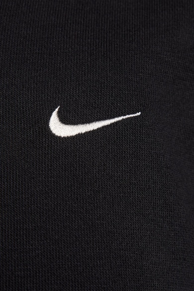 Nike Egyszínű cipzáros pamuttartalmú pulóver kapucnival női