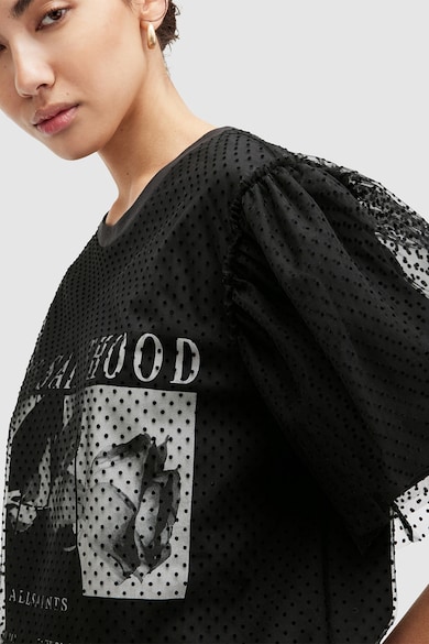 AllSaints Rosekis bő fazonú póló hálós réteggel női