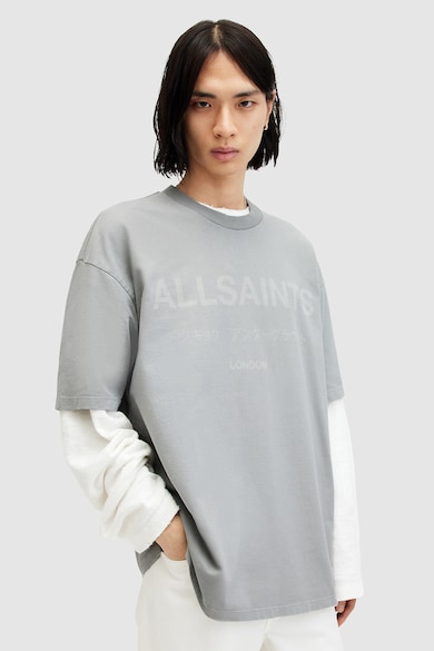 AllSaints Уголемена тениска Laser с лого Мъже