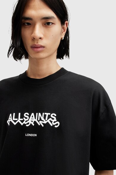 AllSaints Уголемена тениска Slanted с лого Мъже