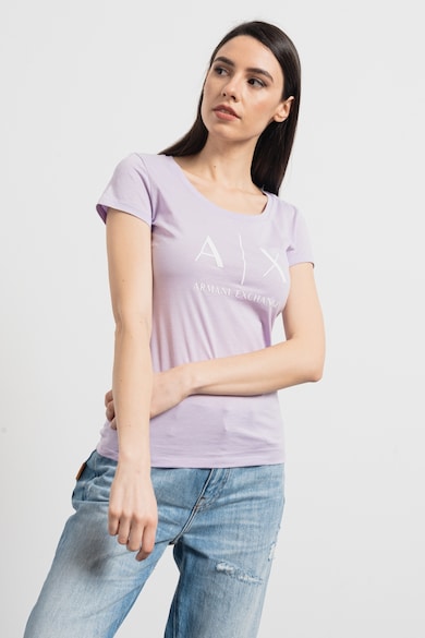 ARMANI EXCHANGE Вталена тениска с лого Жени
