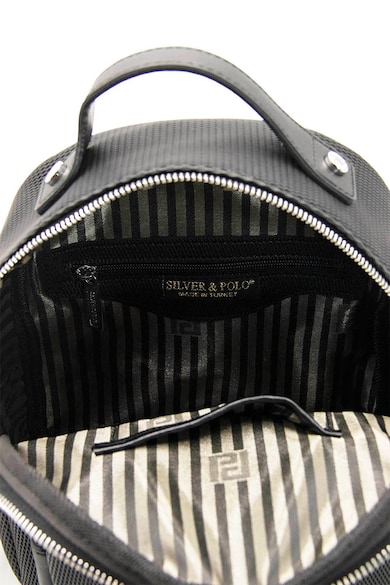 Silver&Polo Rucsac de piele ecologica cu buzunare cu fermoar Femei