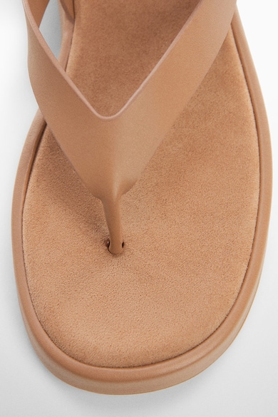 Mango Sandale flatform de piele ecologica cu bareta ajustabila pe glezna Femei