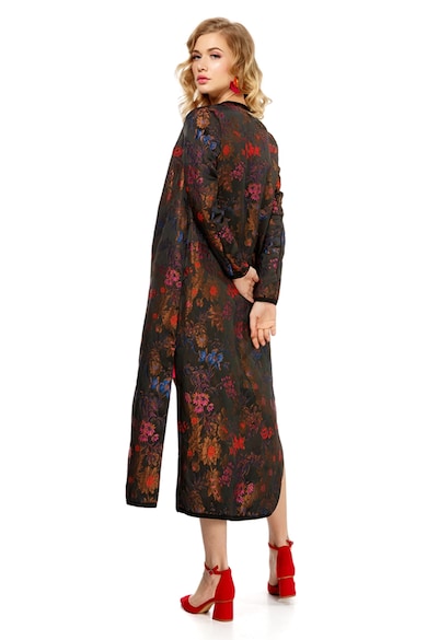 MIYU Palton cu model floral si slituri laterale Femei