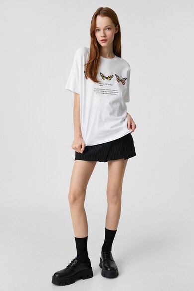 KOTON Bő fazonú póló feliratos mintával női