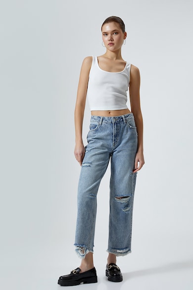 KOTON Straight fit crop farmernadrág női