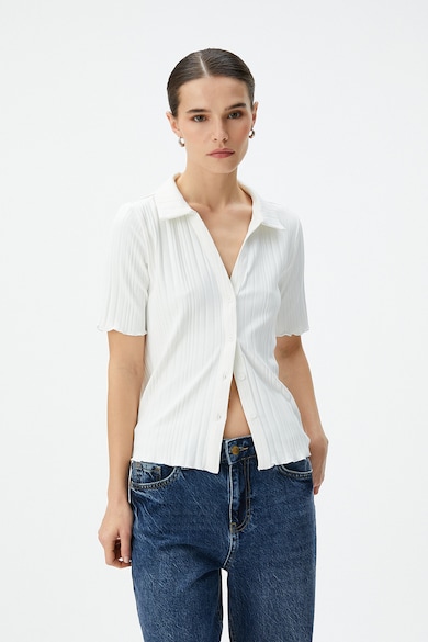KOTON Риза с къси ръкави и вълнообразен подгъв Жени