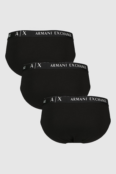 ARMANI EXCHANGE Слипове с памук с лого на талията - 3 чифта Мъже