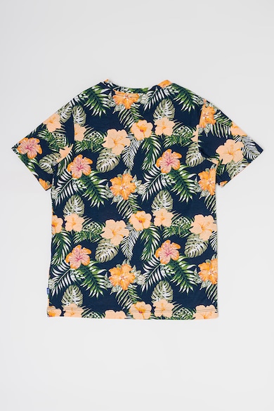 Jack & Jones Tricou cu decolteu la baza gatului si model tropical Baieti