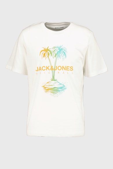 Jack & Jones Тениска от памук с тропически дизайн Lafayette - 4 броя Мъже