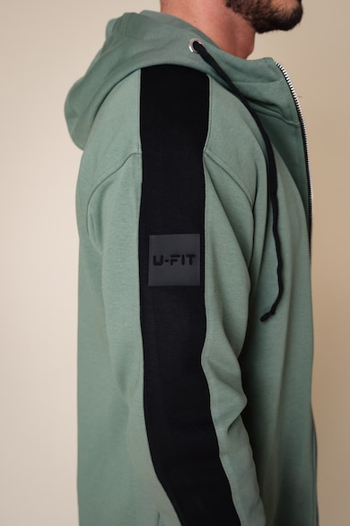 uFIT Rock szabadidőruha kontrasztos csíkokkal és kapucnis felsővel férfi