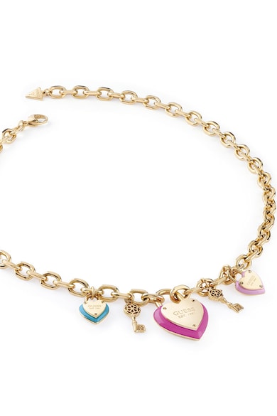 GUESS Nyaklánc szív és kulcs alakú medálokkal női