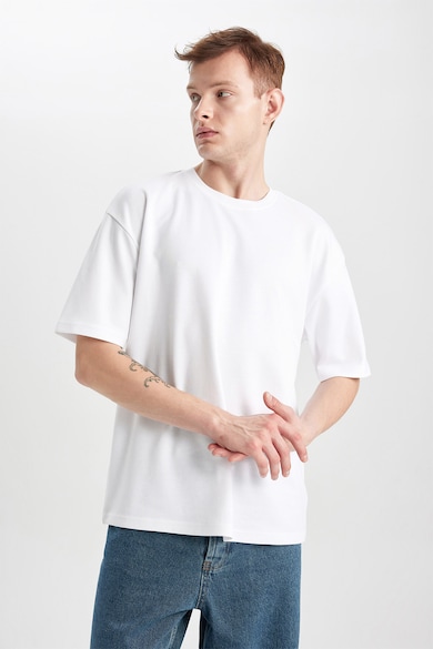 DeFacto Тениска с памук и овално деколте Мъже