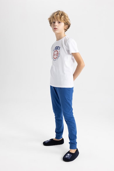 DeFacto Set de bluza si pantaloni de pijama din bumbac cu imprimeu cu Spider-Man - 2 piese Baieti