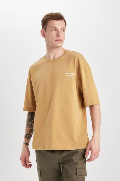 DeFacto Памучна тениска с надпис Мъже