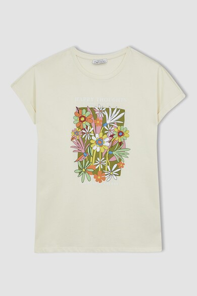 DeFacto Флорална тениска с овално деколте Жени