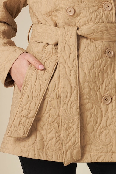 Oltre Texturált kabát megkötővel a derekán női