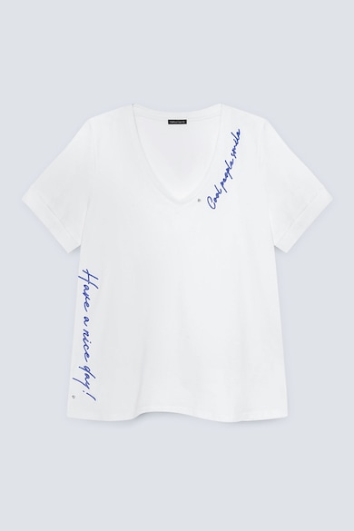 Fiorella Rubino Тениска с шпиц и бродиран надпис Жени