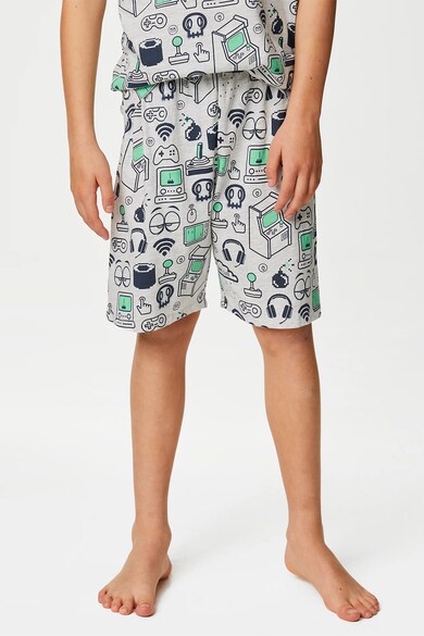 Marks & Spencer Pijama cu imprimeu grafic si pantaloni scurti Baieti