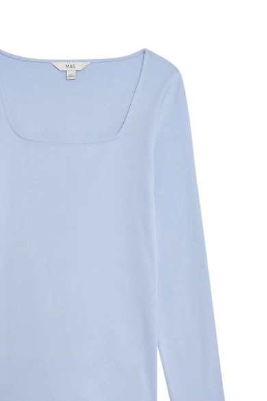 Marks & Spencer Памучна блуза с квадратно деколте Жени
