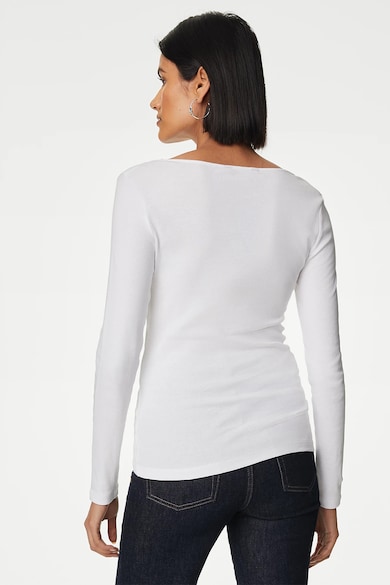 Marks & Spencer Памучна блуза с квадратно деколте Жени