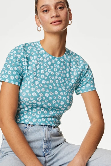 Marks & Spencer Тениска с овално деколте и принт Жени