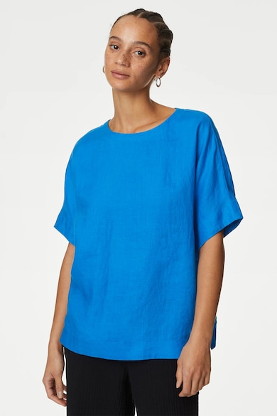Marks & Spencer Свободна ленена блуза с отвор на гърба Жени