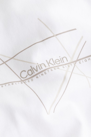 CALVIN KLEIN Tricou din bumbac cu decolteu la baza gatului si imprimeu logo Barbati