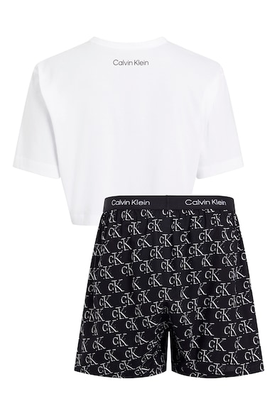 CALVIN KLEIN Къса пижама от органичен памук с лого Жени