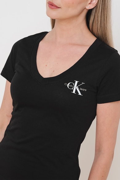 CALVIN KLEIN JEANS V-nyakú kis logós póló szett - 2 db női