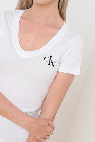 CALVIN KLEIN JEANS Тениски с шпиц и лого - 2 броя Жени