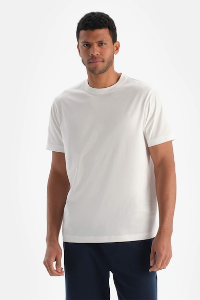 DAGI Памучна тениска с овално деколте и шарка на гърба Мъже