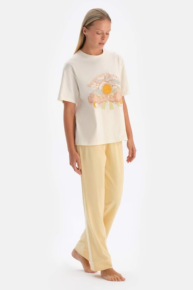 DAGI Pijama din bumbac cu imprimeu grafic Femei