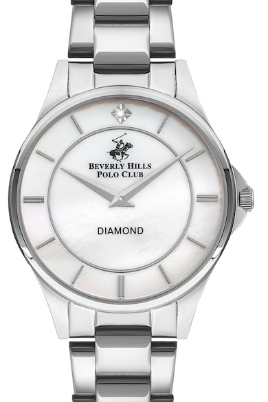 Beverly Hills Polo Club Ceas de otel inoxidabil cu 1 diamant Femei
