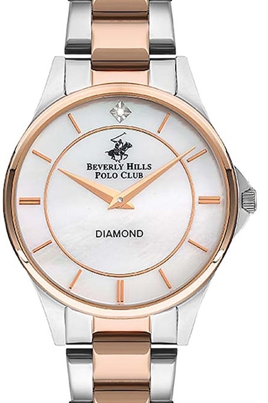 Beverly Hills Polo Club Ceas de otel inoxidabil cu 1 diamant Femei