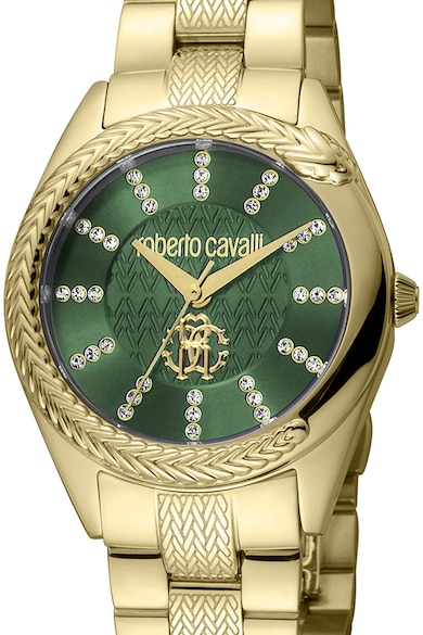 Roberto Cavalli Часовник от неръждаема стомана с верижка и лого Жени