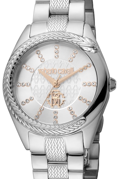 Roberto Cavalli Часовник от неръждаема стомана с верижка и лого Жени