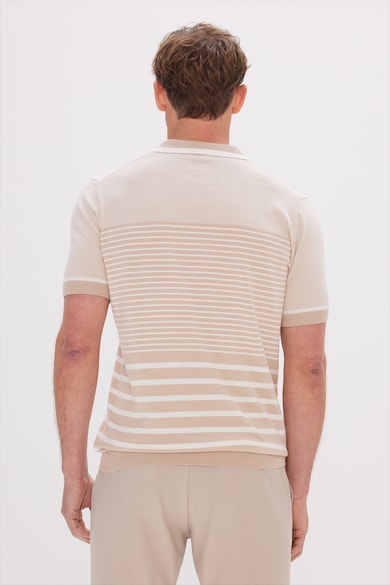 AC&Co Galléros pamutpóló csíkos mintával férfi