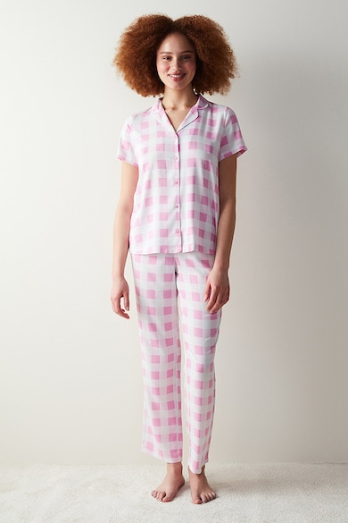 Penti Pijama din viscoza cu model in carouri Femei