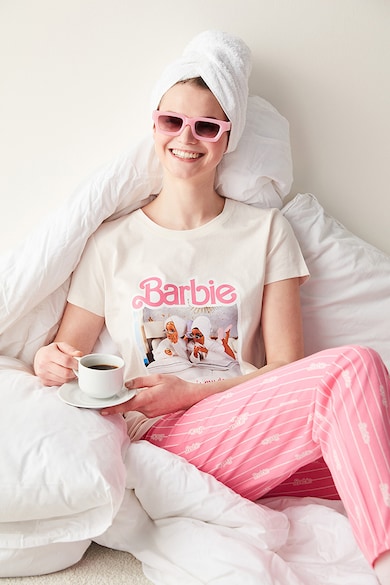 Penti Bluza de pijama din amestec de bumbac cu imprimeu Barbie Femei