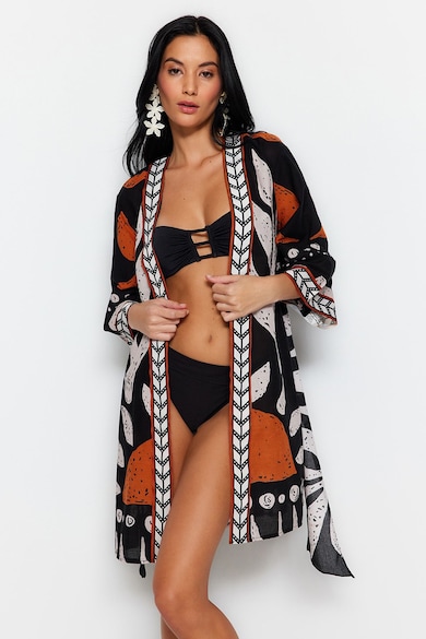 Trendyol Kimono de plaja cu cordon Femei