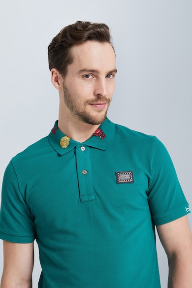 Jeremy Meeks Galléros organikuspamut póló gombos nyakkivágással férfi