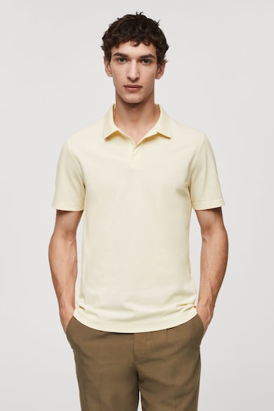 Mango Tricou polo din pique de bumbac Taga Barbati