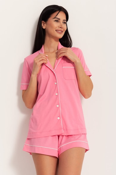 Sofiaman Pijama scurta din amestec de modal cu revere decupate Ana Femei