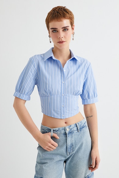 KOTON Csíkos crop ing szűkített derékrésszel női