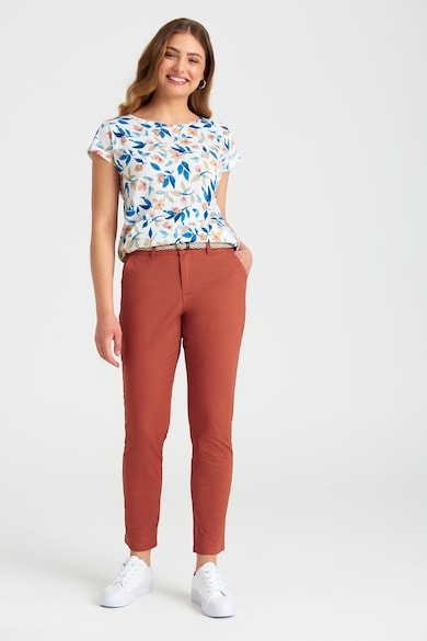 GreenPoint Pantaloni crop cu o curea impletita Femei