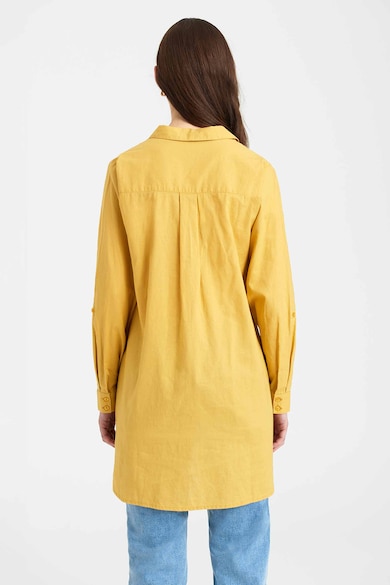GreenPoint Дълга блуза с лен с шпиц Жени
