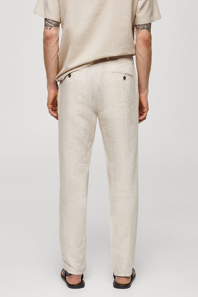 Mango Pantaloni slim fit din in Oyster Barbati