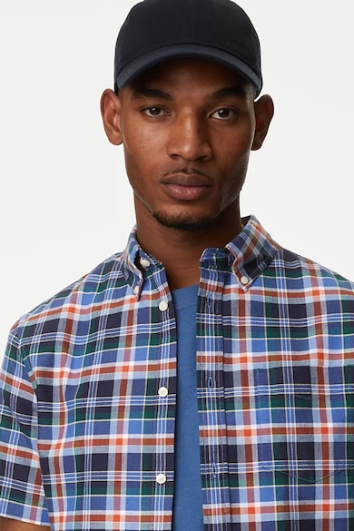 Marks & Spencer Kockás ing legombolható gallérral férfi