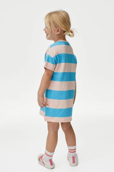 Marks & Spencer Памучна рокля тип тениска с райе Момичета